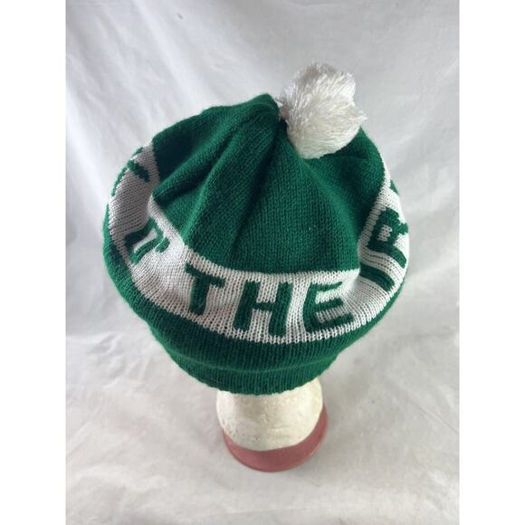 Luck O The Irish Knit Beret Hat Green White Pom St Patricks Day Parade Wear - Picture 3 of 8